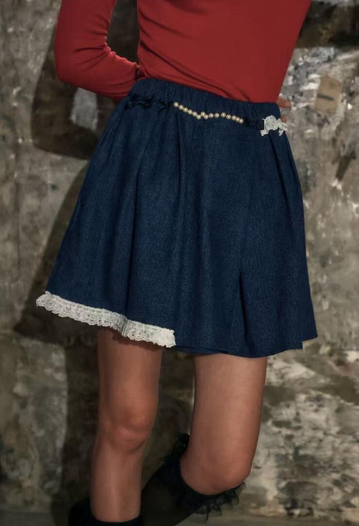 MP05   牛仔LACE裙 腰 26-36 HIP 60 長 16 $579 (一口價)