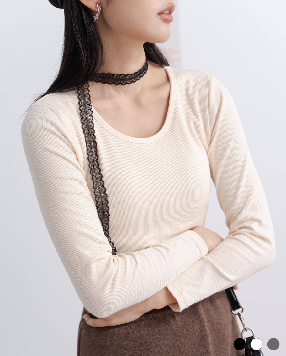 圓領羊絨親膚保暖衣