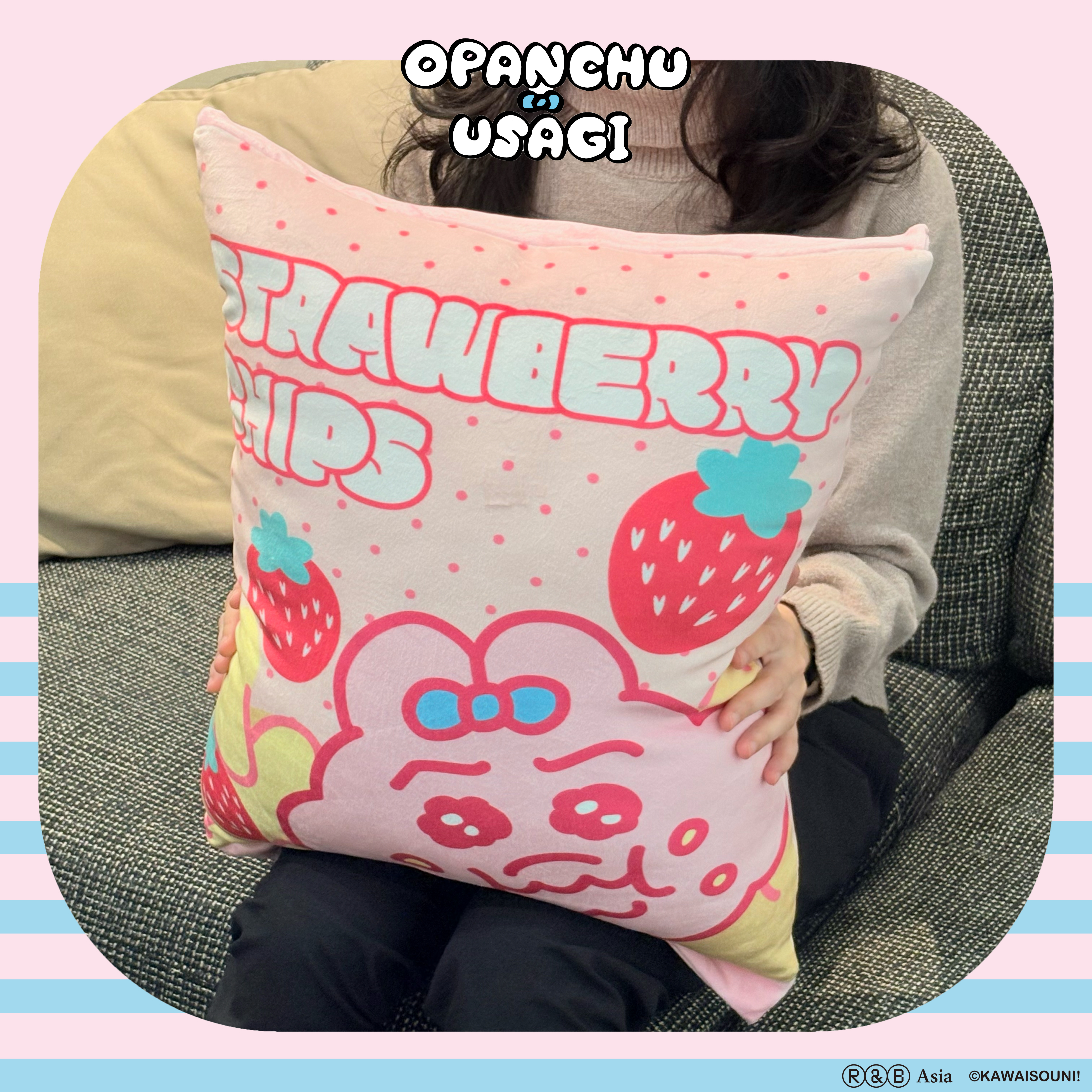 【預購】Opanchu Usagi 褲褲兔-抱枕-草莓薯片