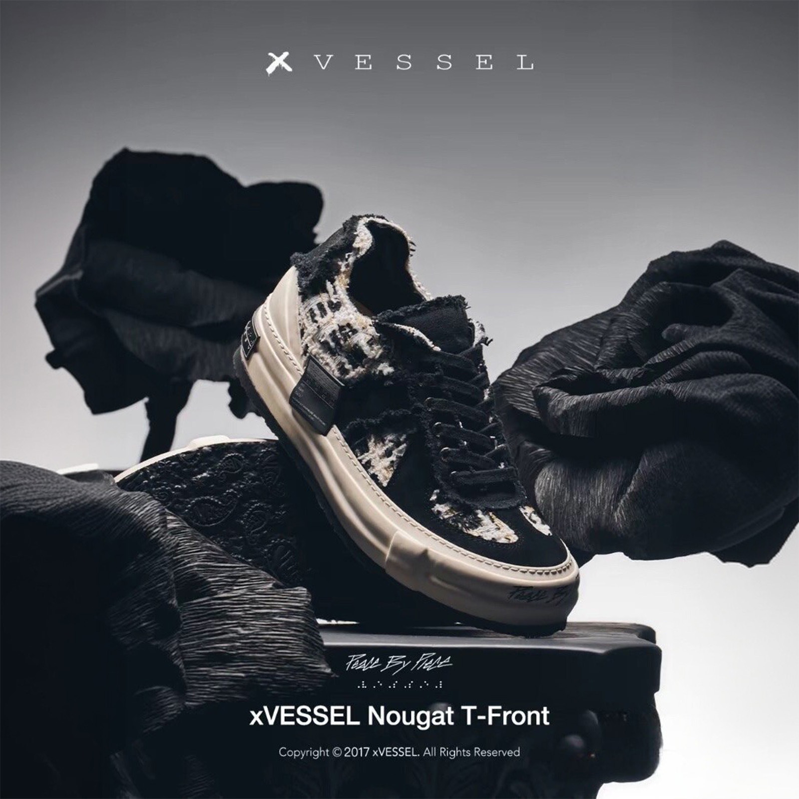 xVessel Nougat T-Front "Black Gold" 吳建豪 黑金 解構 德訓 粗花 小香風 F24X66CA