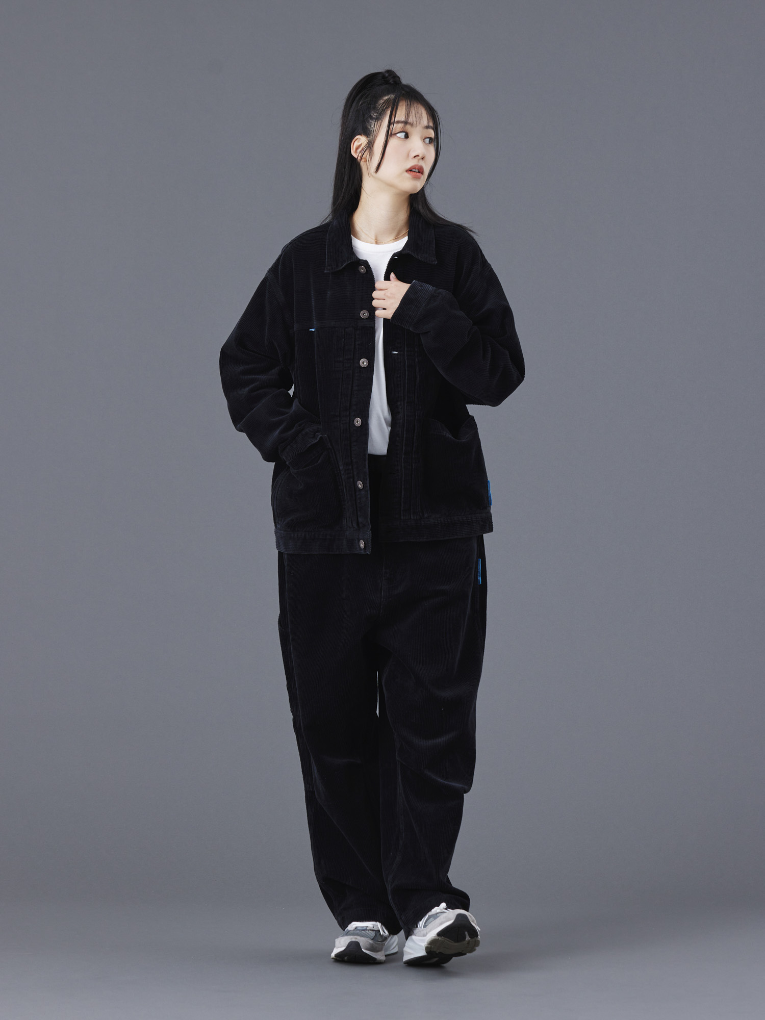 LIBERAIDERS GARMENT DYED CORDUROY JACKET 770042503 BLK