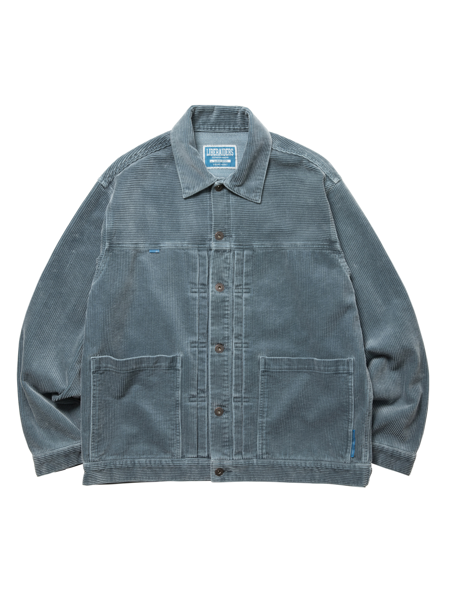 LIBERAIDERS GARMENT DYED CORDUROY JACKET 770042503 BLU