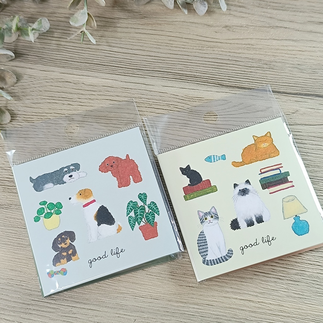 日本Greeting Life．米津佑介 書形便利貼本 貓咪/狗狗