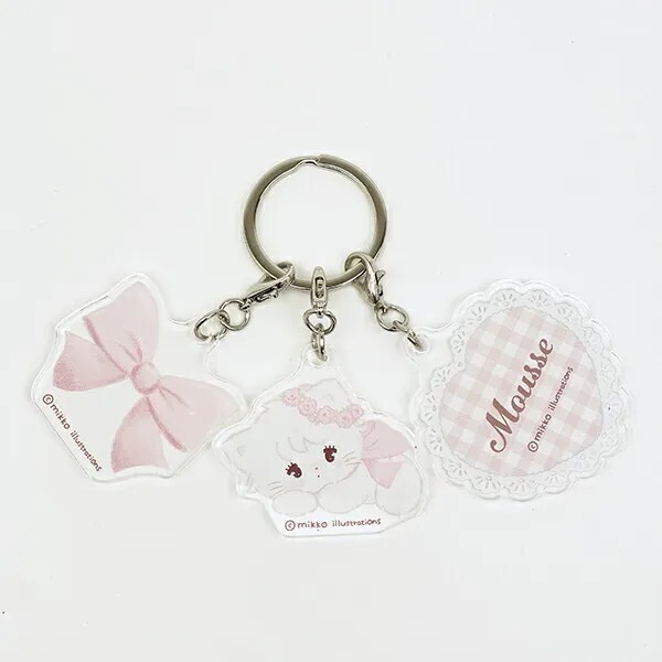 Mikko Mousse 3-Piece Acrylic Keychain