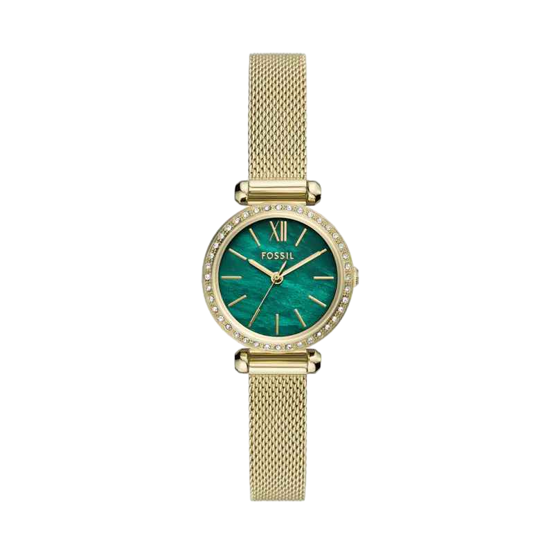 【Fossil】Tillie 鑲鑽細緻女錶 金色不鏽鋼米蘭帶 26MM   金