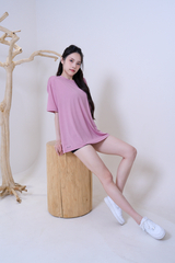 女款OVERSIZE短袖-丁香粉
