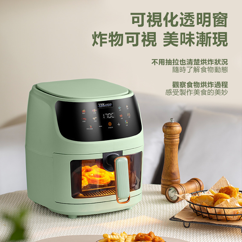 日本TSK 6L可視款家用多功能一體空氣炸鍋智能彩屏觸摸空氣炸鍋 P2979