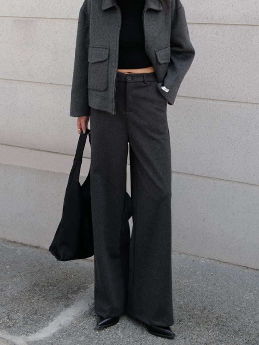 暖暖毛呢直筒褲*4色