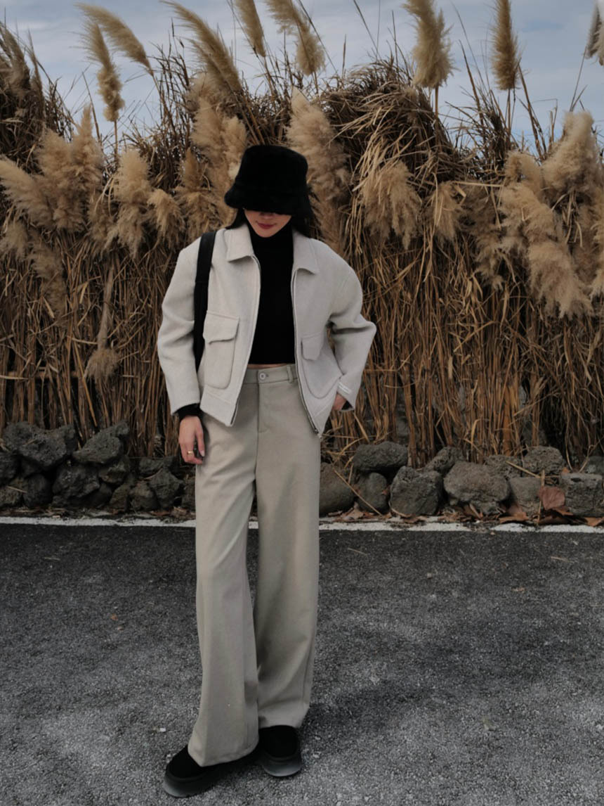 暖暖毛呢直筒褲*4色