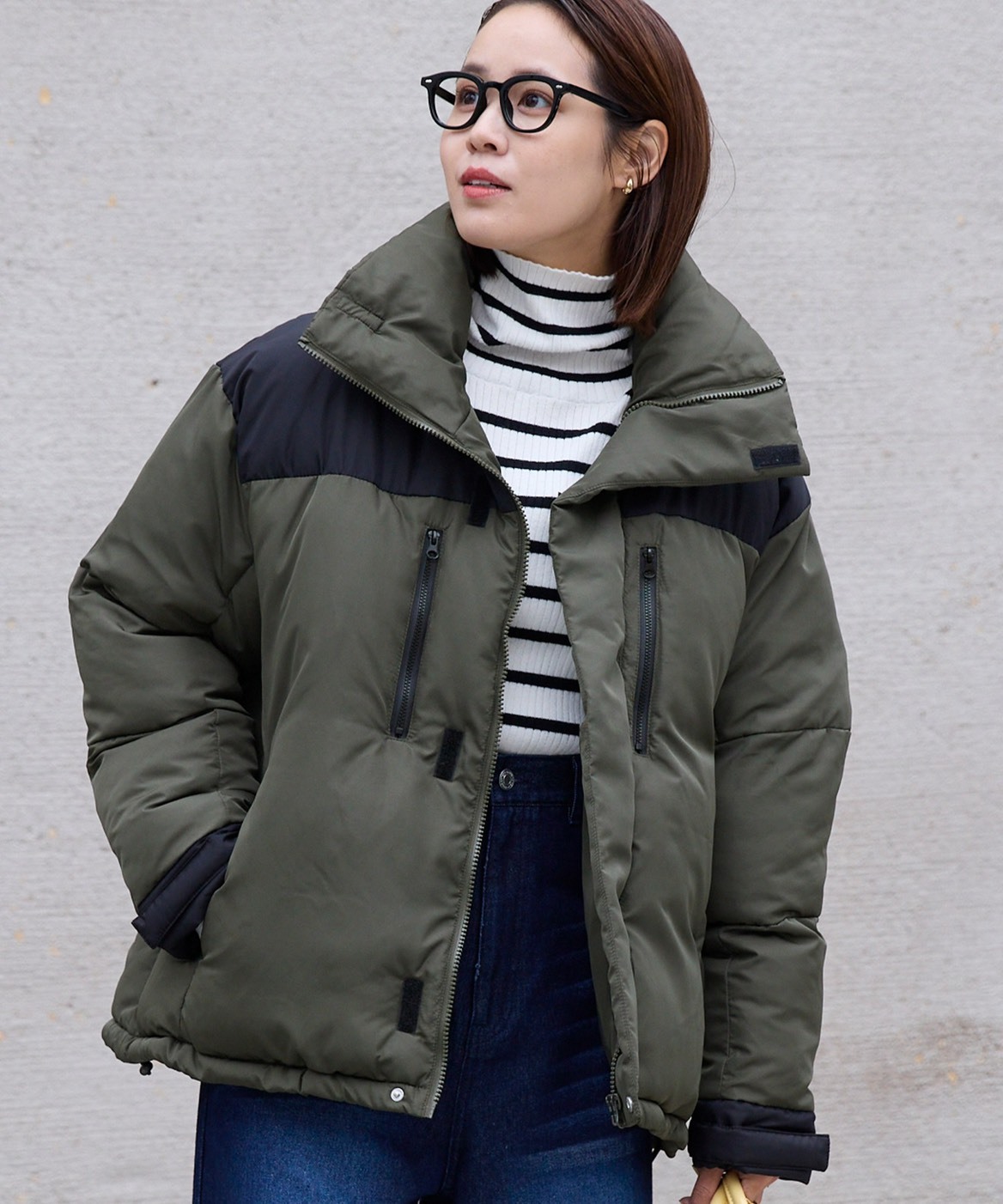 #現貨 日本限定 THE CRAFT CREW PRODUCTS 寬版 撞色拼接 下擺抽繩 立領鋪棉夾克 四色