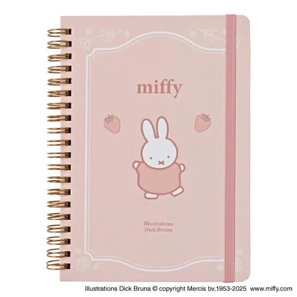 Miffy B6 Notebook with Band (Strawberry)