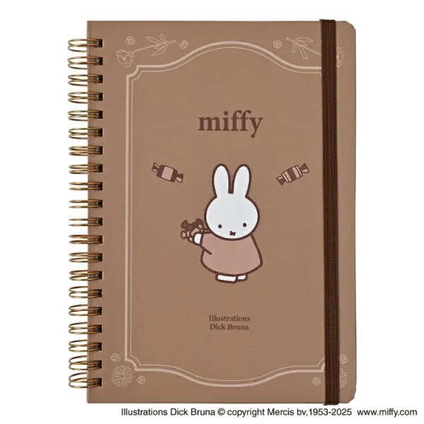 Miffy B6 Notebook with Band (Chocolate)