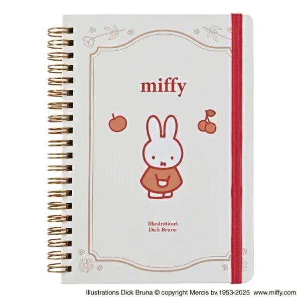 Miffy B6 Notebook with Band (Cherry)