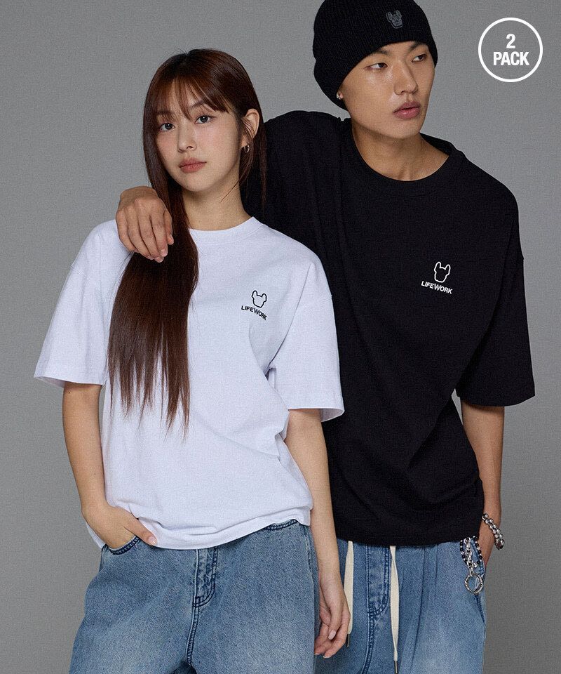 SC035 Lifework 細logo短袖tee  1套2件 265TS29177