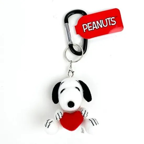 Snoopy Carabiner Mascot SN Heart Sitting Keychain
