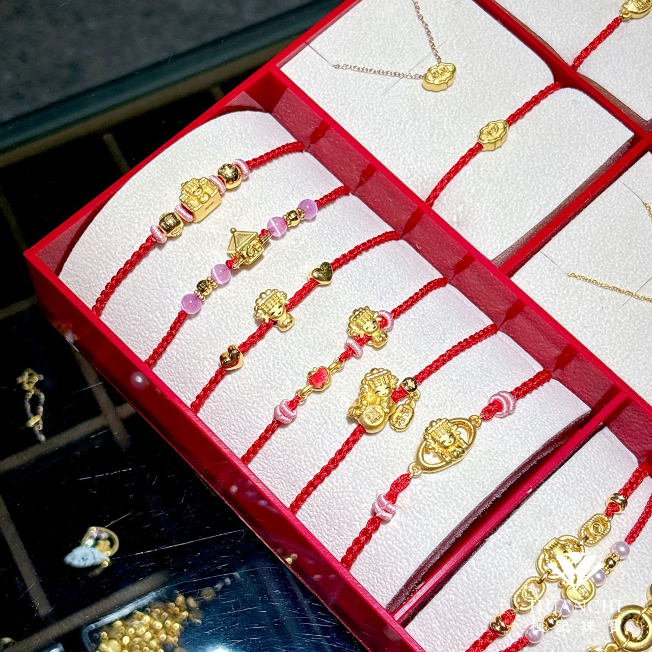 白沙屯媽祖 粉紅超跑神轎(珠珠) 編織金手鍊