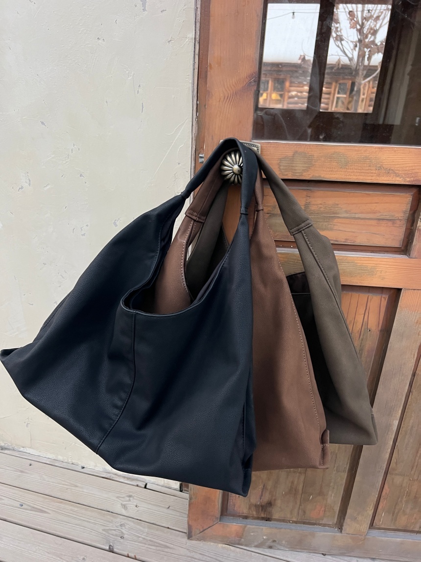 皮革歐美簡約大包*3色