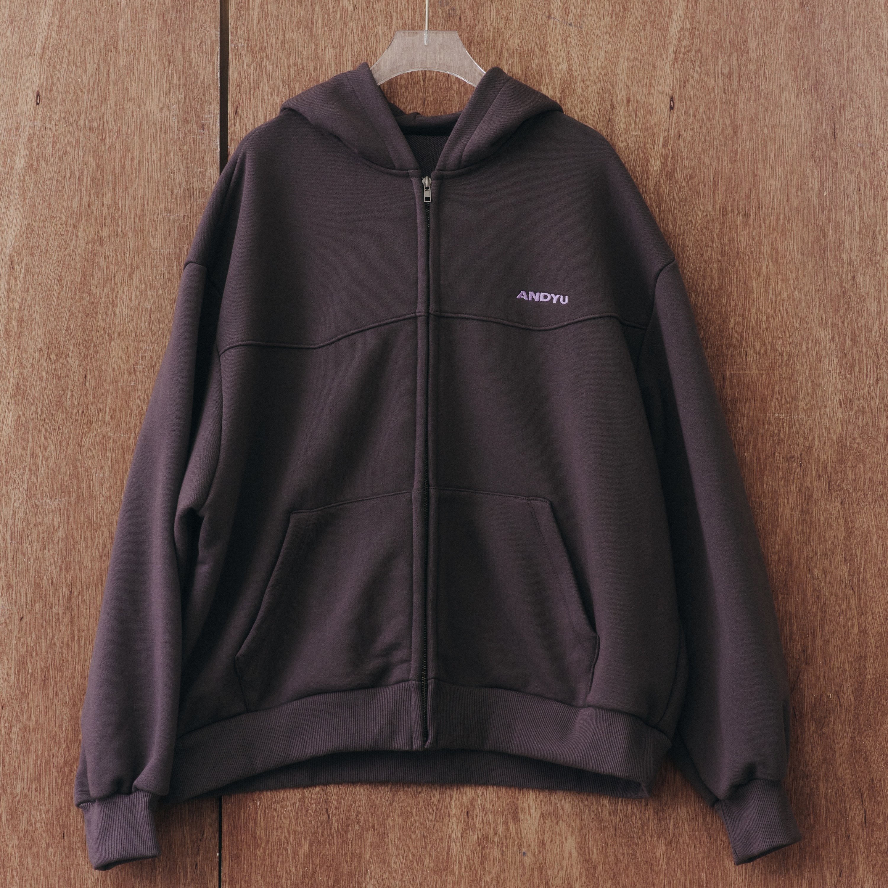 ANDYU classic blueberry yogurt zip-up hoodie