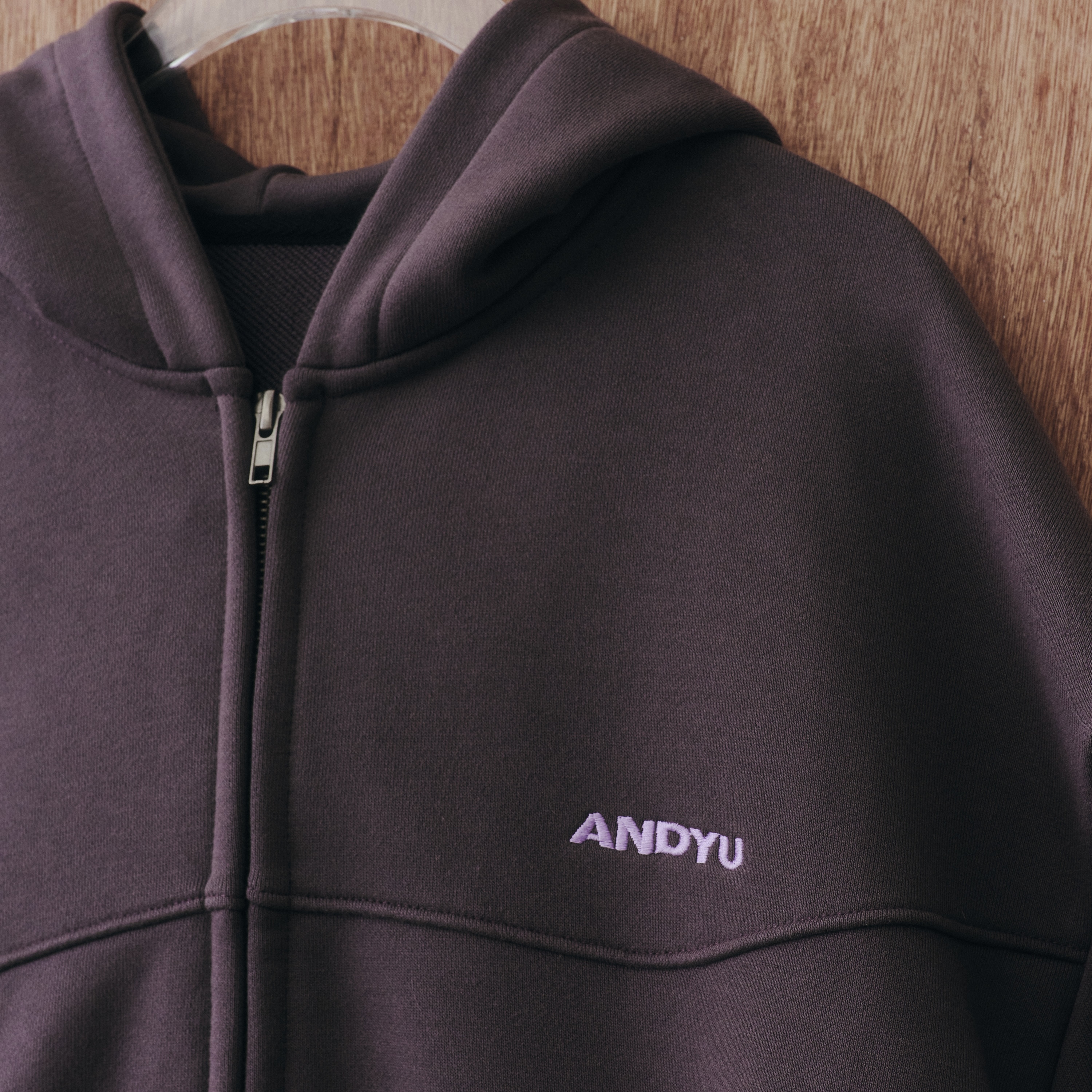 ANDYU classic blueberry yogurt zip-up hoodie