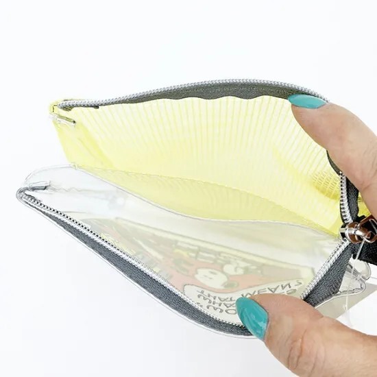 Snoopy Square 3-Pocket Pouch, Vivid Yellow