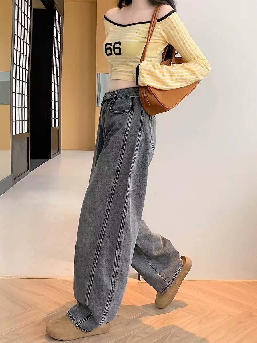 個性車線彎刀牛仔褲 709