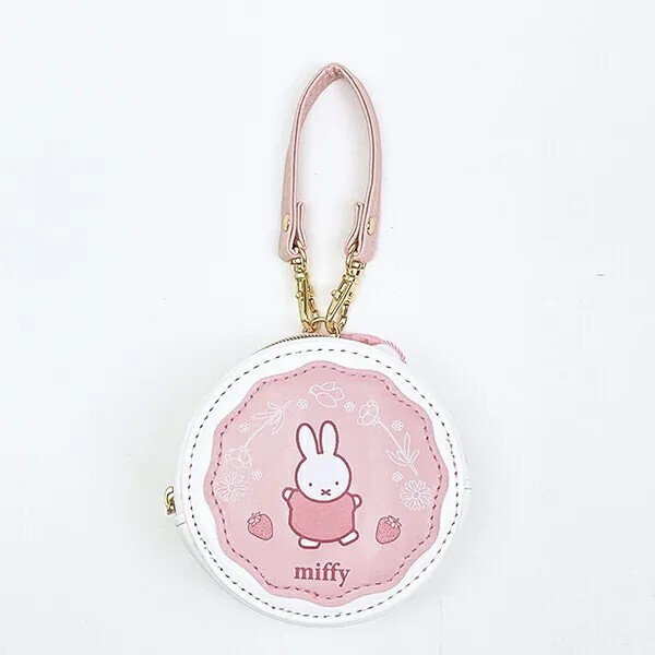 Miffy Round Macaron Pouch Strawberry