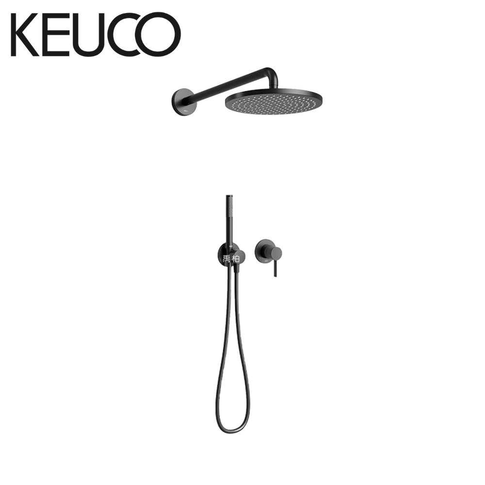 KEUCO｜IXMO 埋壁淋浴花灑組 霧黑色 KU59603370001