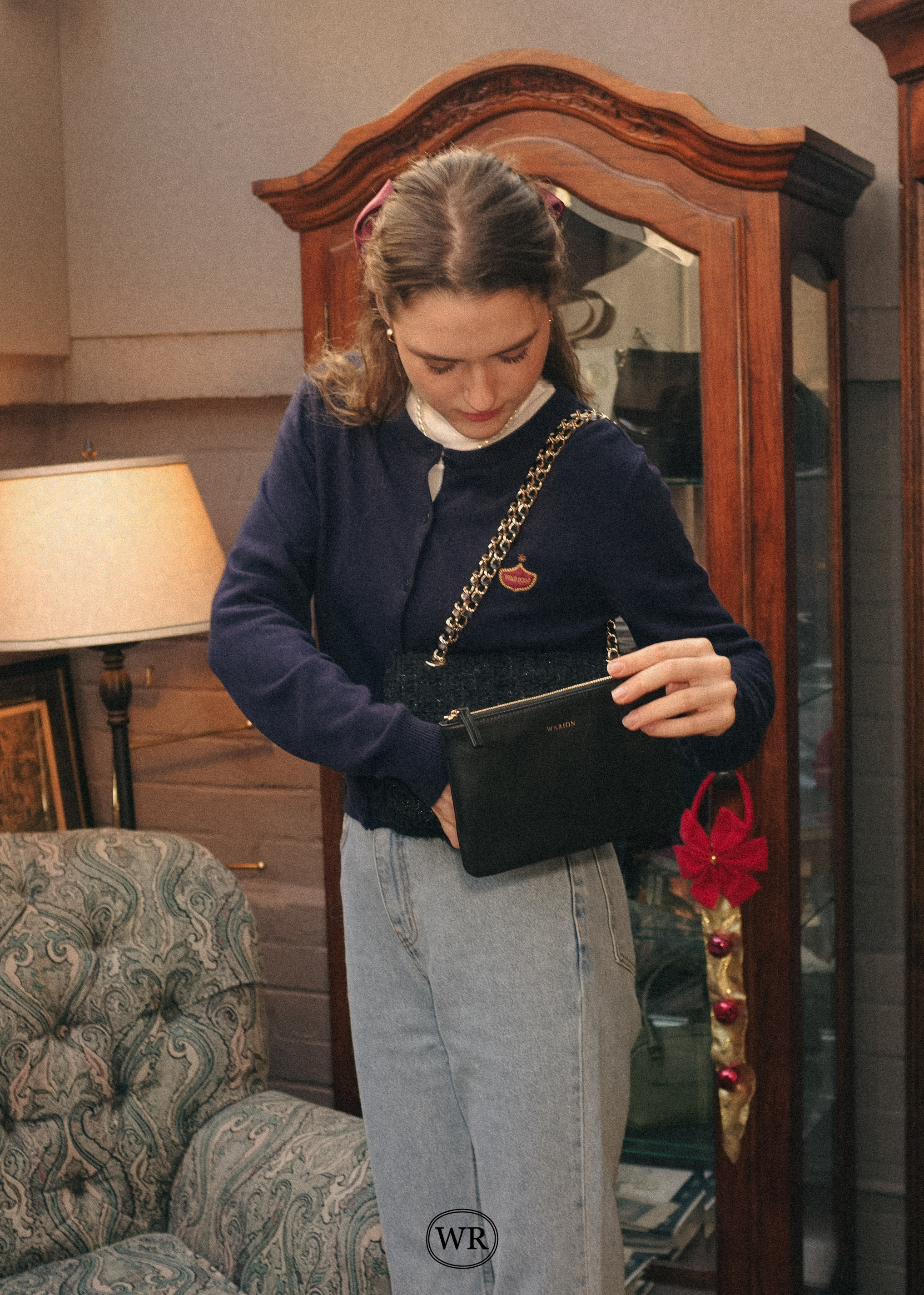 Classic Italian Leather Clutch Bag - Black