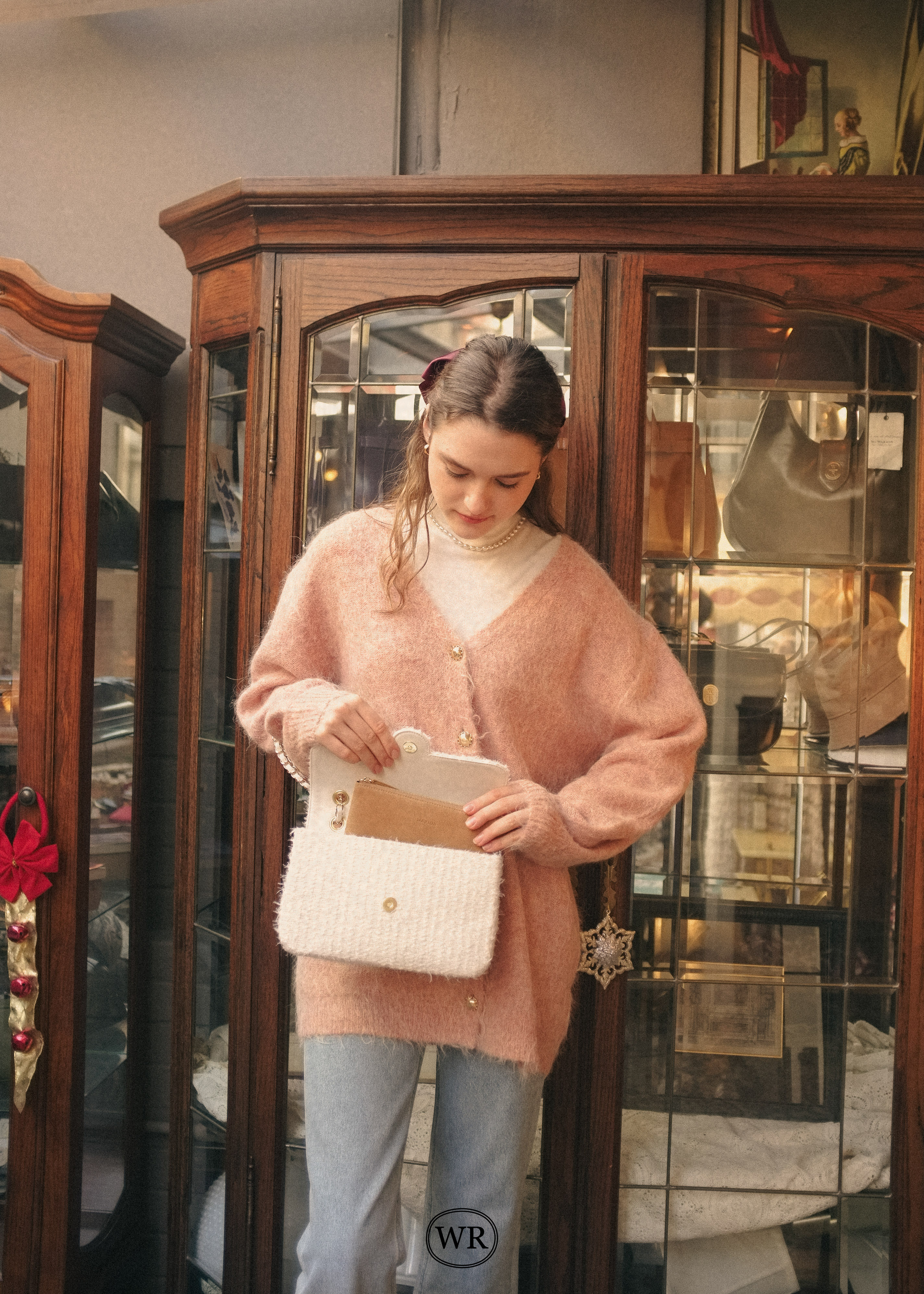 Classic Italian Leather Clutch Bag - Camel