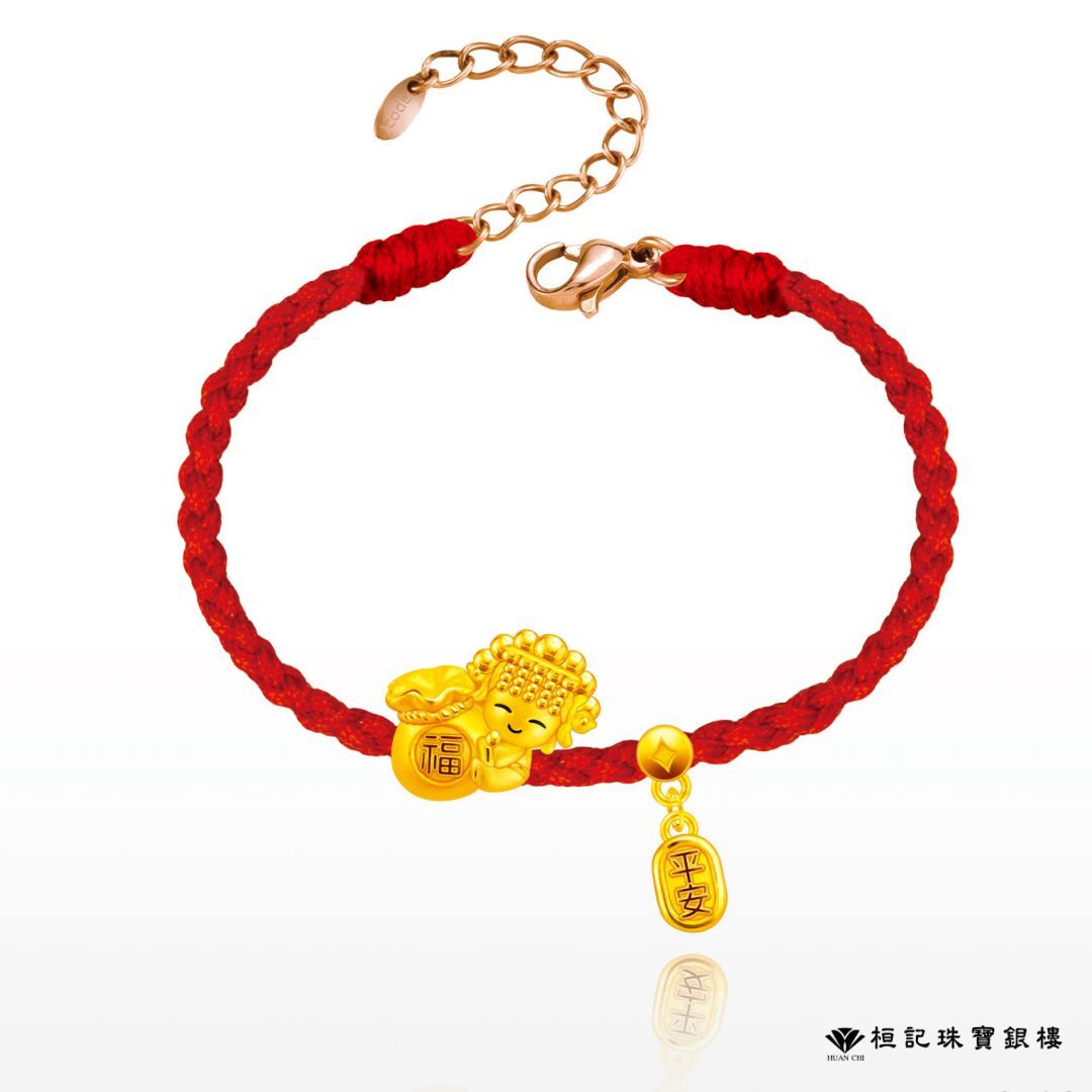 白沙屯媽祖 袋來福氣媽祖 編織金手鍊