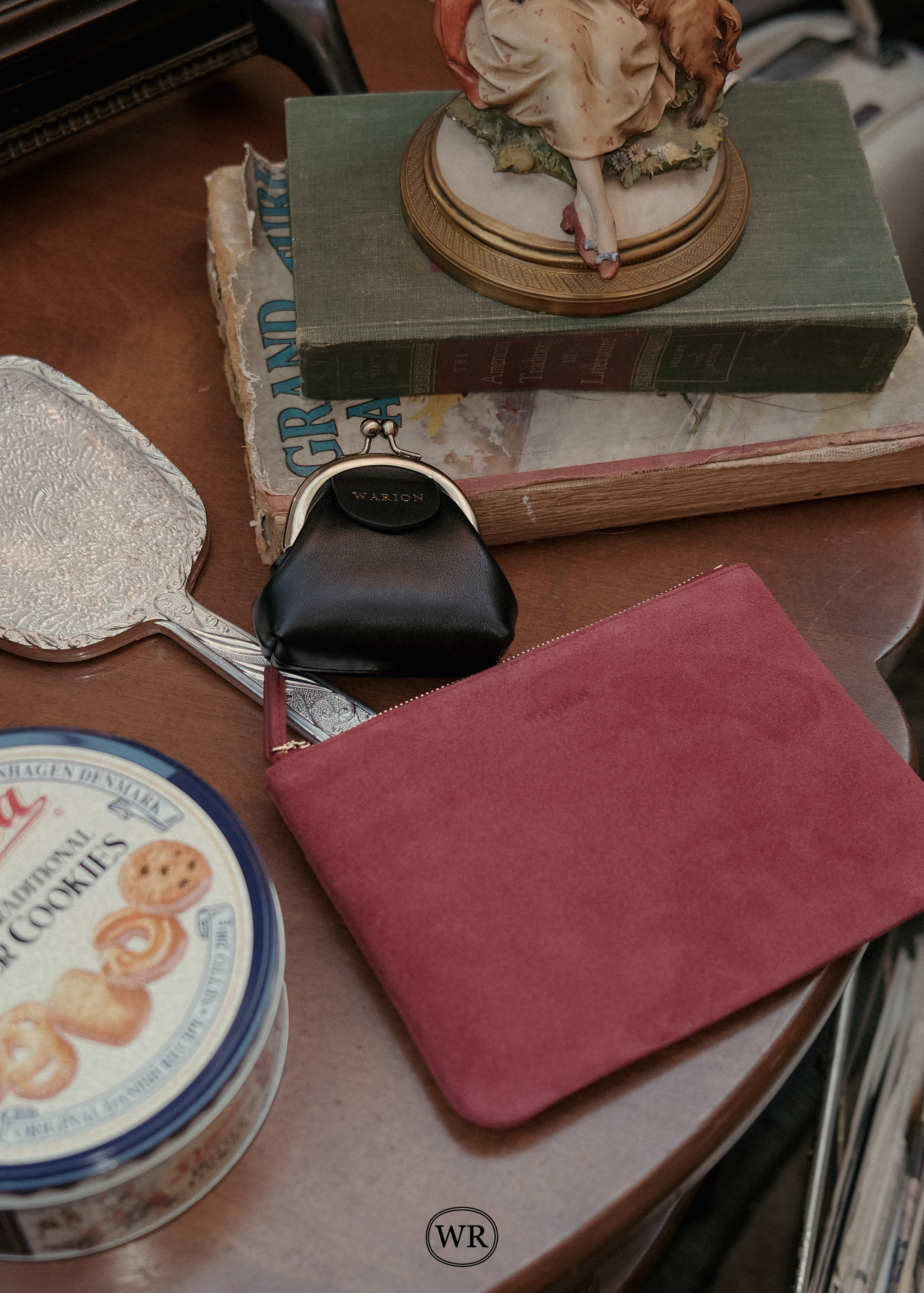 Grandma Italian Leather Coin Purse - Black