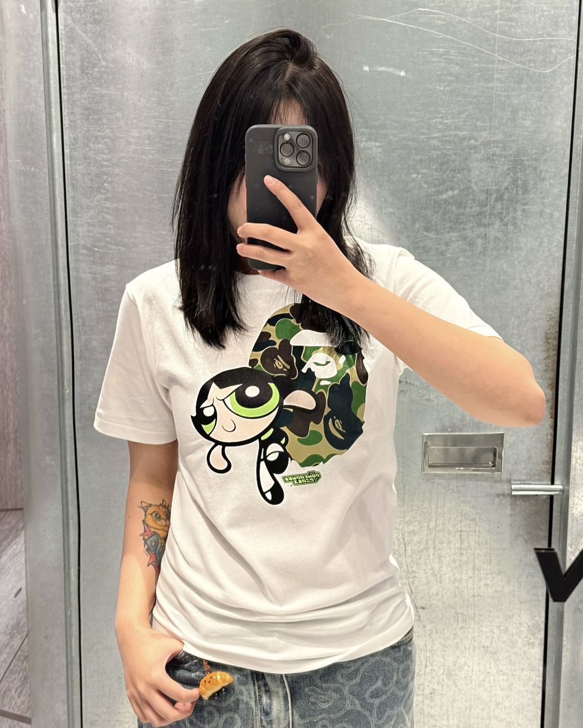 BAPE® x《飛天小女警》BUTTERCUP TEE 毛毛 白色