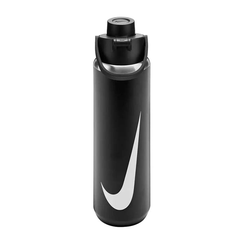 NIKE SS RECHARGE 大口徑保冷瓶24OZ 水壺 黑色 N101379909124 [台灣現貨]