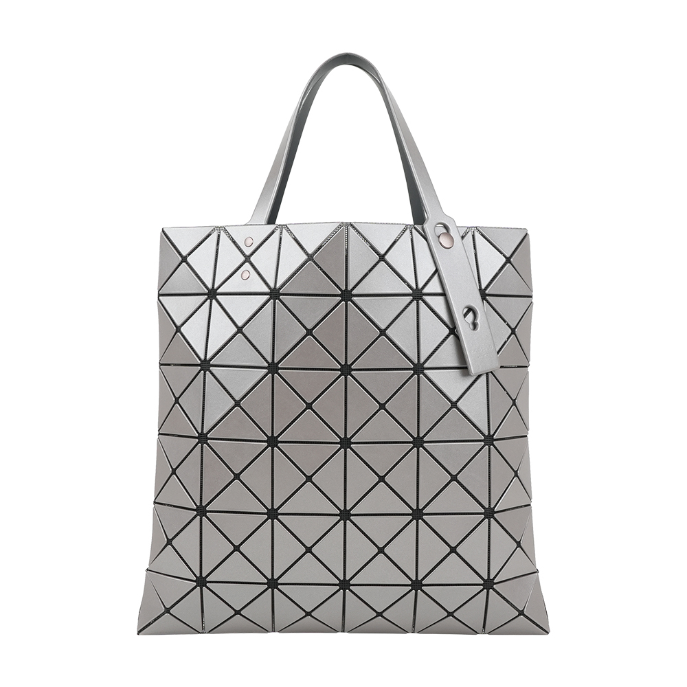 【ISSEY MIYAKE三宅一生】BAO BAO LUCENT 6X6 金屬光澤亮面手提包(銀棕色)