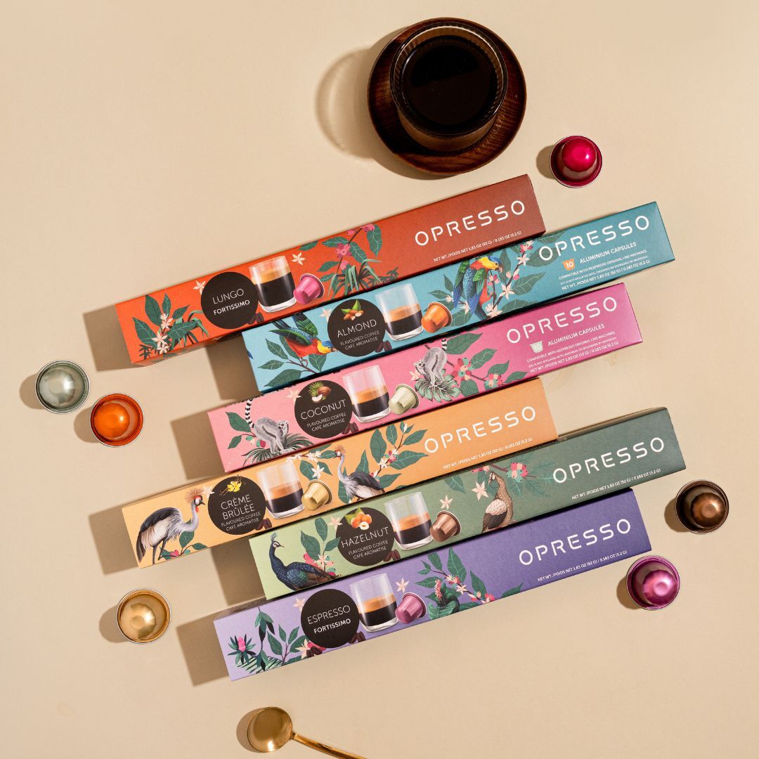 比利時鋁製咖啡膠囊 6款口味 ($100/5盒 隨機發)  - OPRESSO