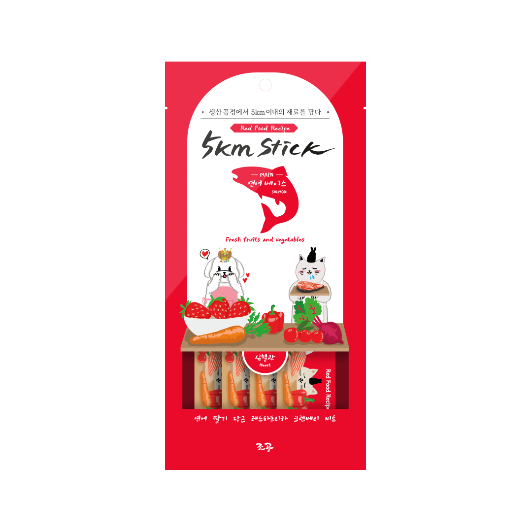 韓國朝貢 5km stick 紅色鮭魚(心血管) 犬貓肉泥