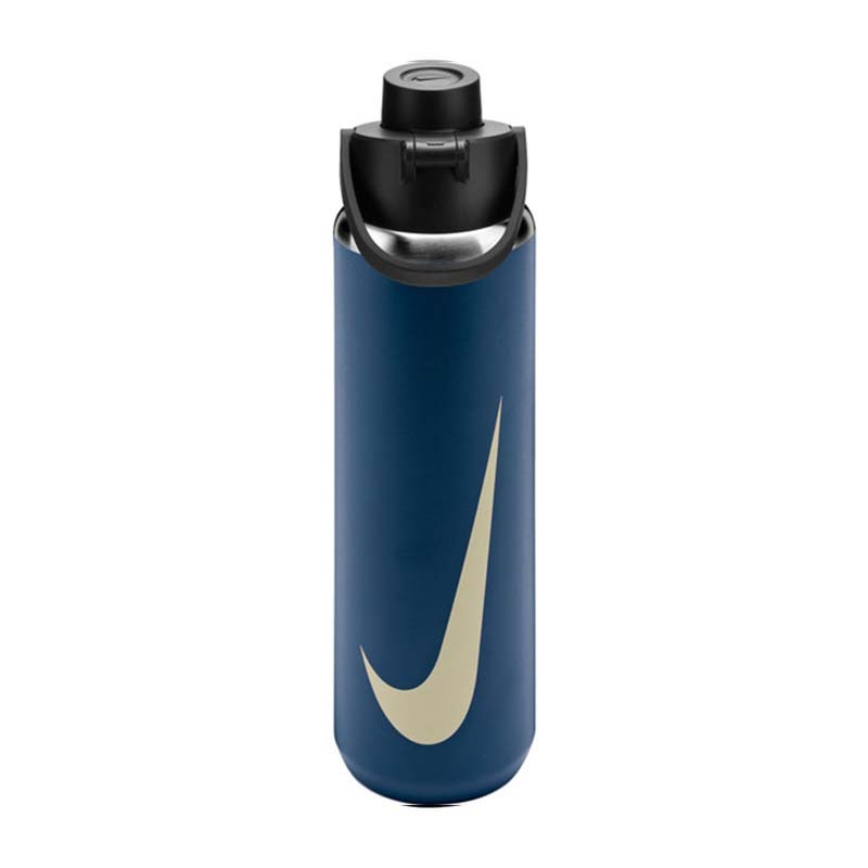 NIKE SS RECHARGE 大口徑保冷瓶24OZ 水壺 藍色 N101379948724 [台灣現貨]