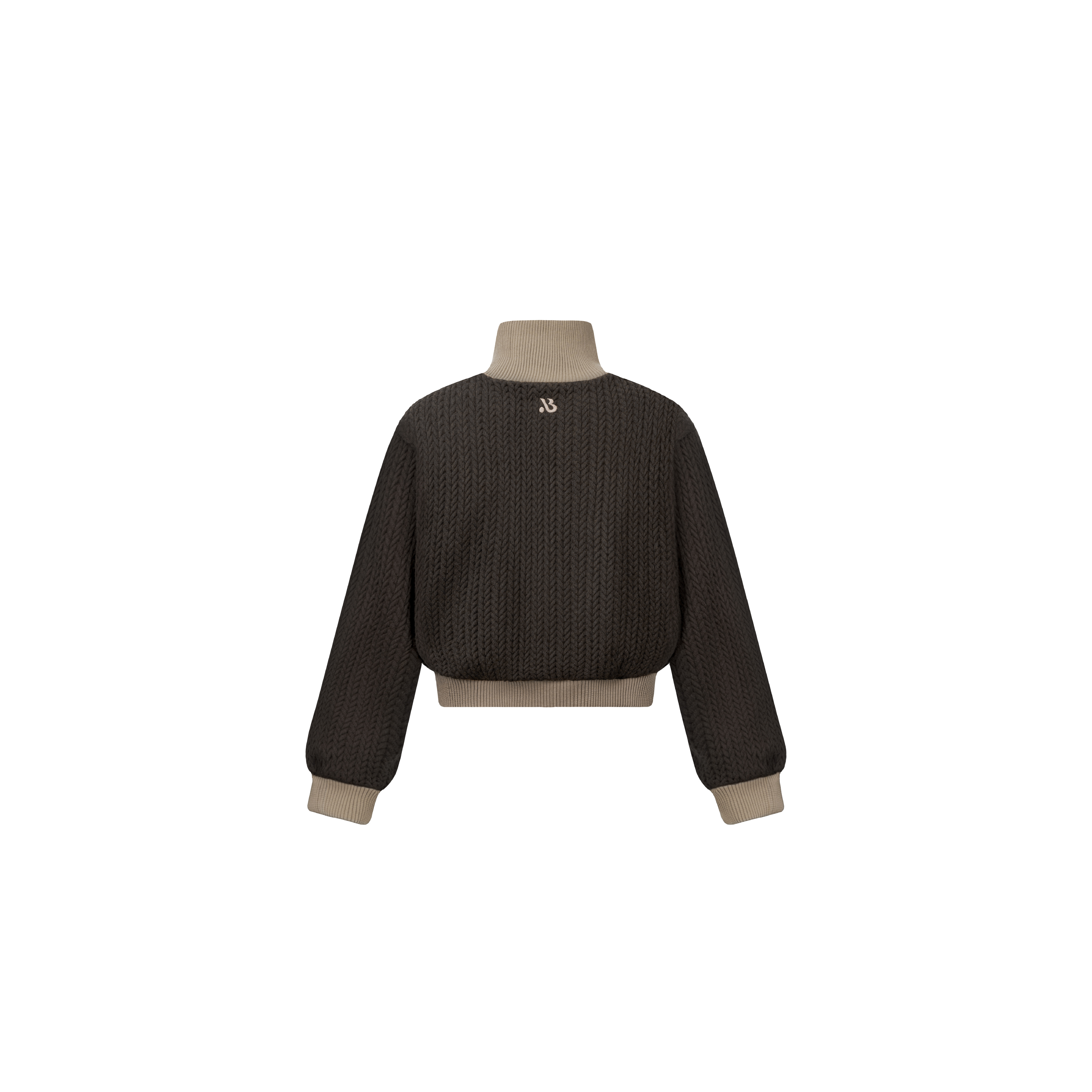 可可拿鐵兩穿短版毛衣