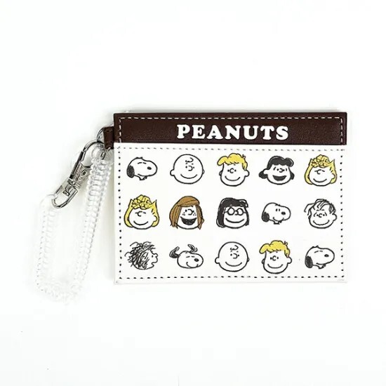 Snoopy Single Pass Case Friends Face Brown