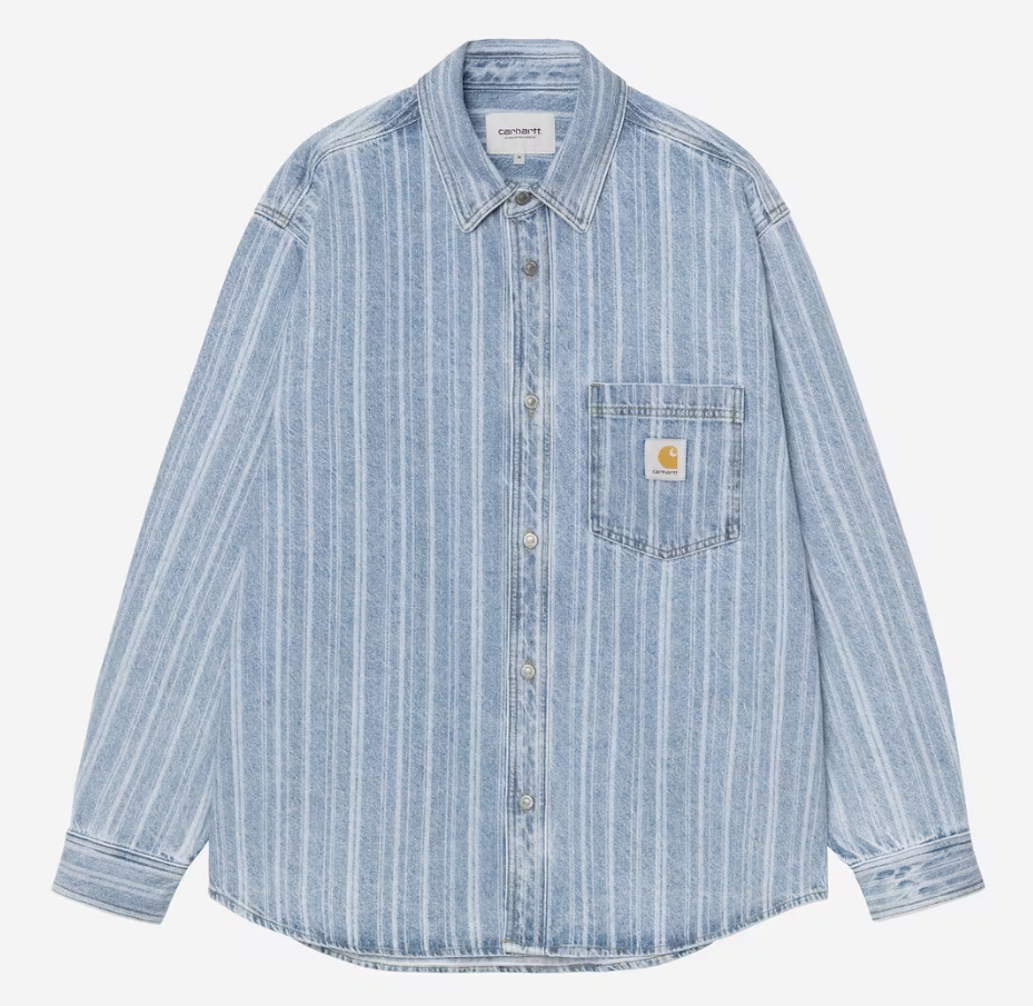 Carhartt WIP Rylan Stripe Shirt Jacket- Blue