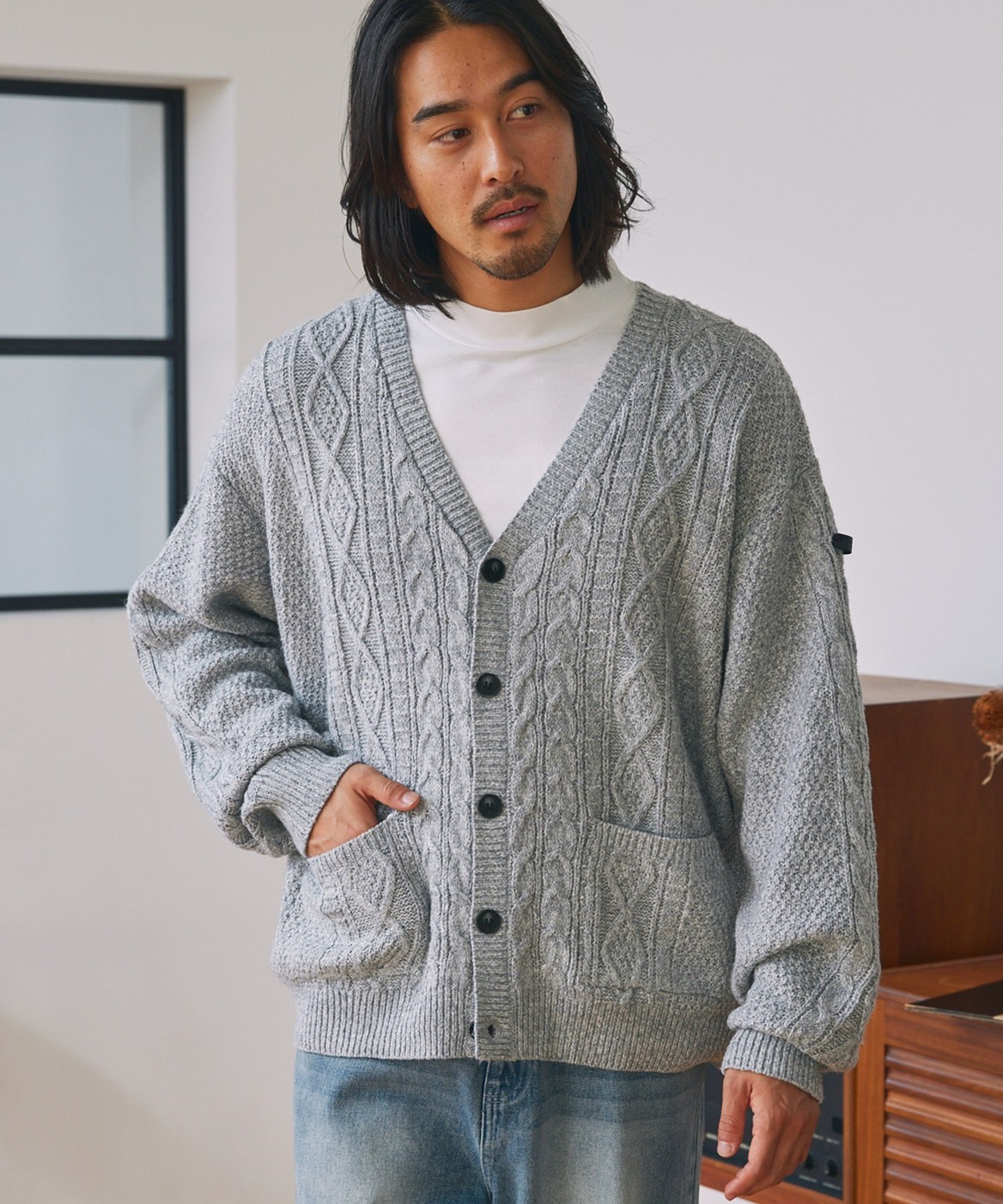 #預購 日本限定 THE CRAFT CREW PRODUCTS 抗靜電 抗起球 可水洗 麻花編織 V領針織外套 五色