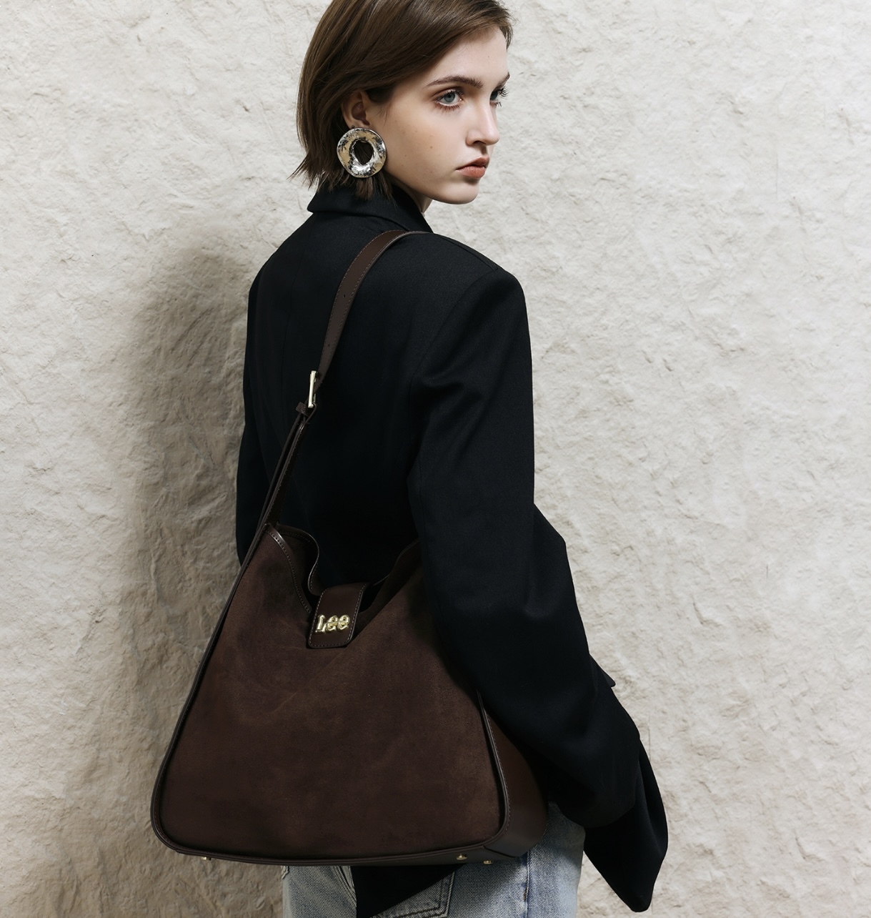 代購-Lee 日常通勤時尚氣質百搭 經典復古高級感 PU 單肩包
