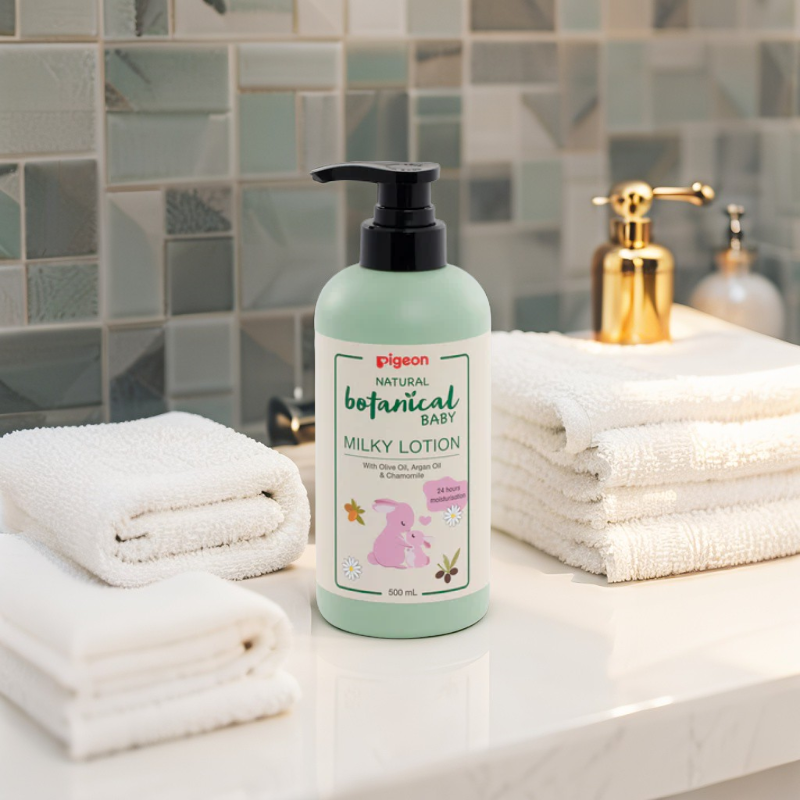 Pigeon Natural Botanical Baby Milky Lotion 500ml (24h Moisture)