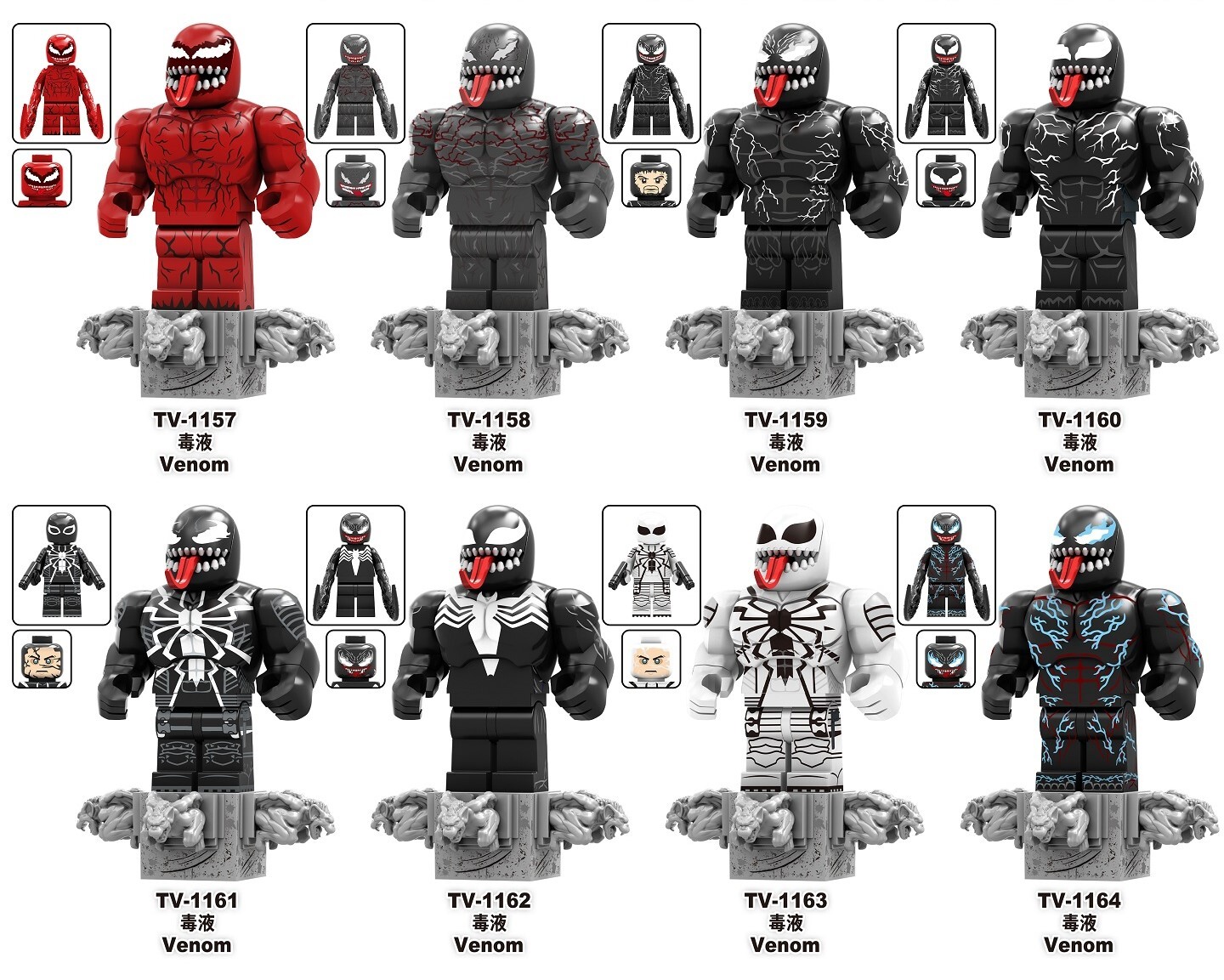 Venom Custom Minifigures Minifigs Set fit Lego TV6219