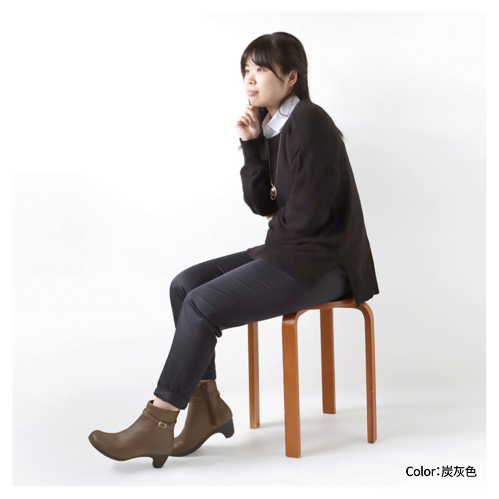 大阪樂步健康鞋 Re:getA側拉鍊短靴R6002(CHA-炭灰色)