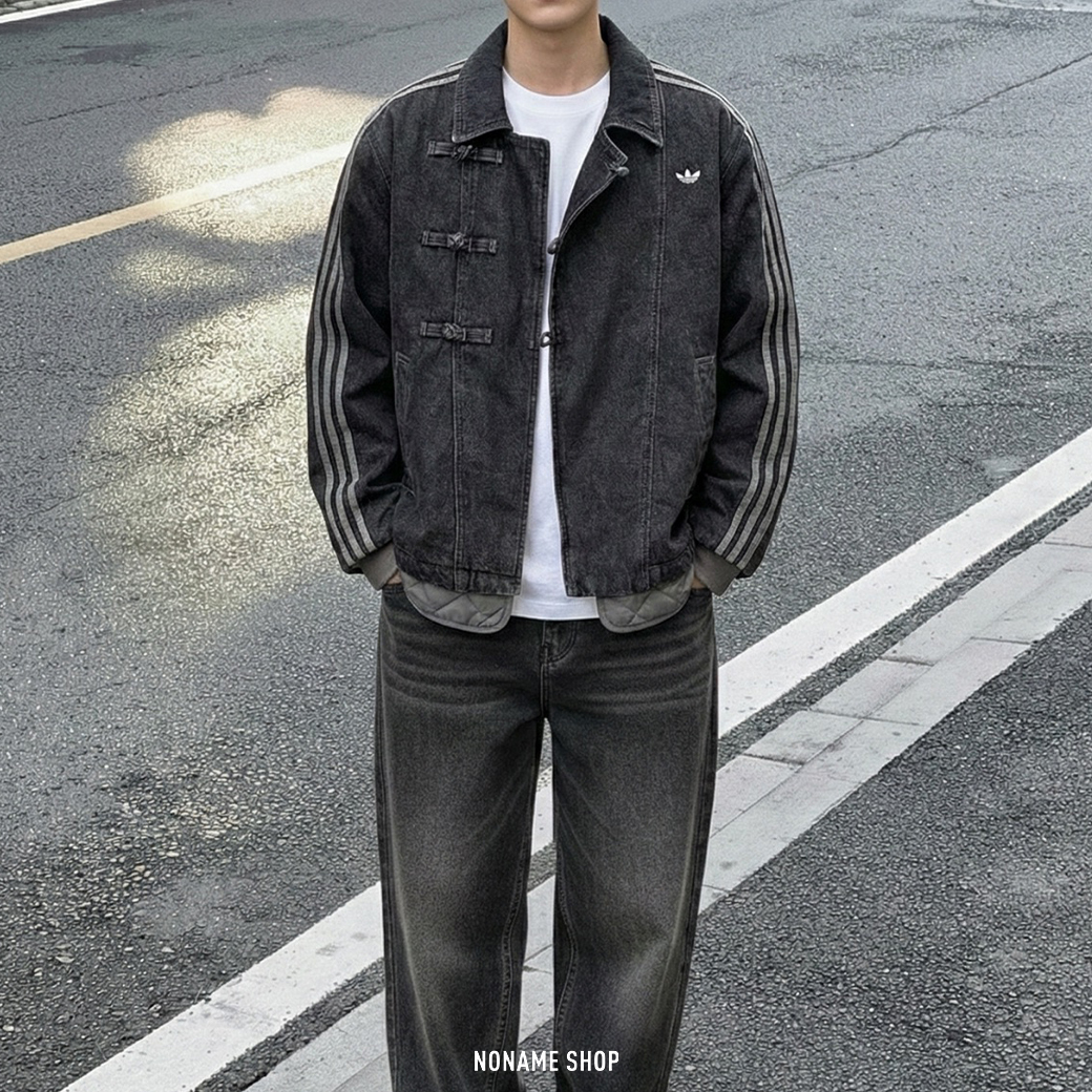 ADIDAS ORIGINALS CNY JACKTE 中式 中國風 保暖 牛仔 外套 黑 (男款)