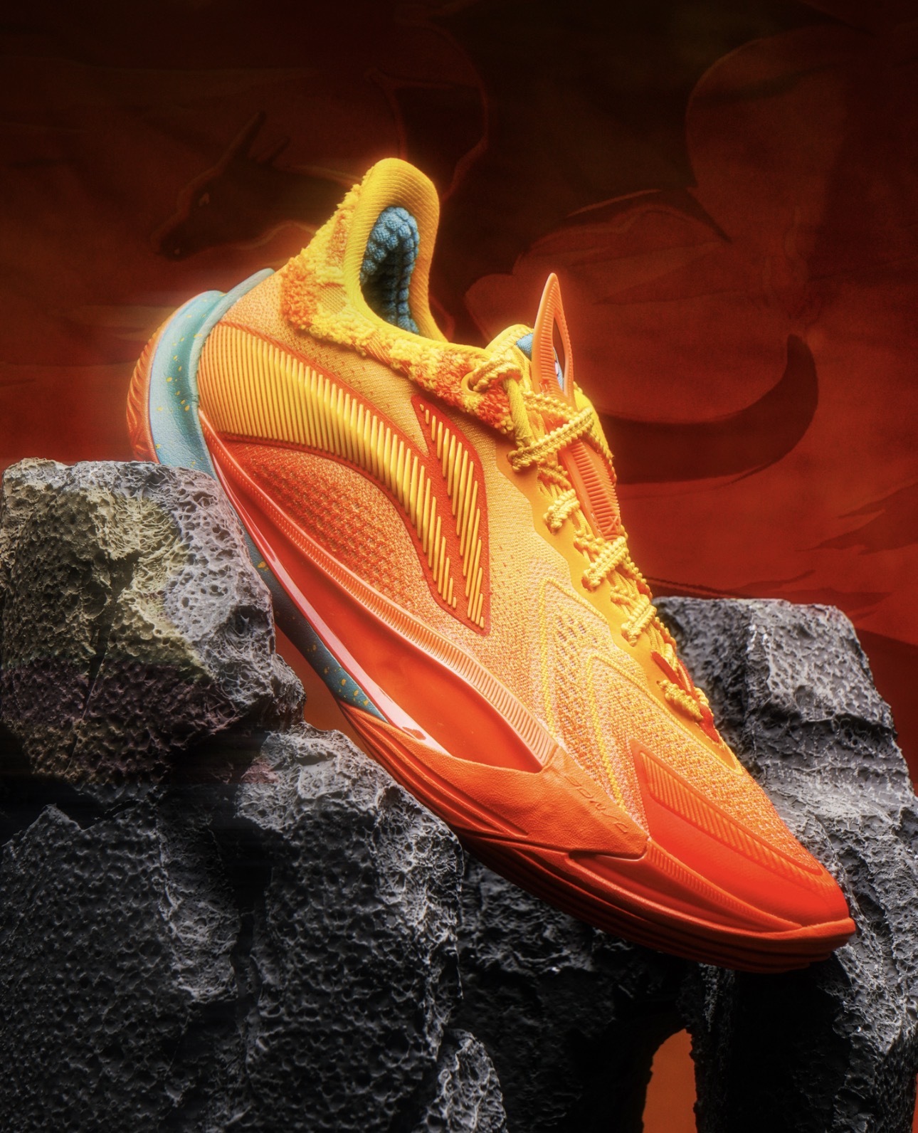 〈連線代購商品〉寶可夢 Pokemon 噴火龍 x 李寧 LI-NING 音速13v2 緩震 支撐 實戰 籃球鞋【ABAV075-5】