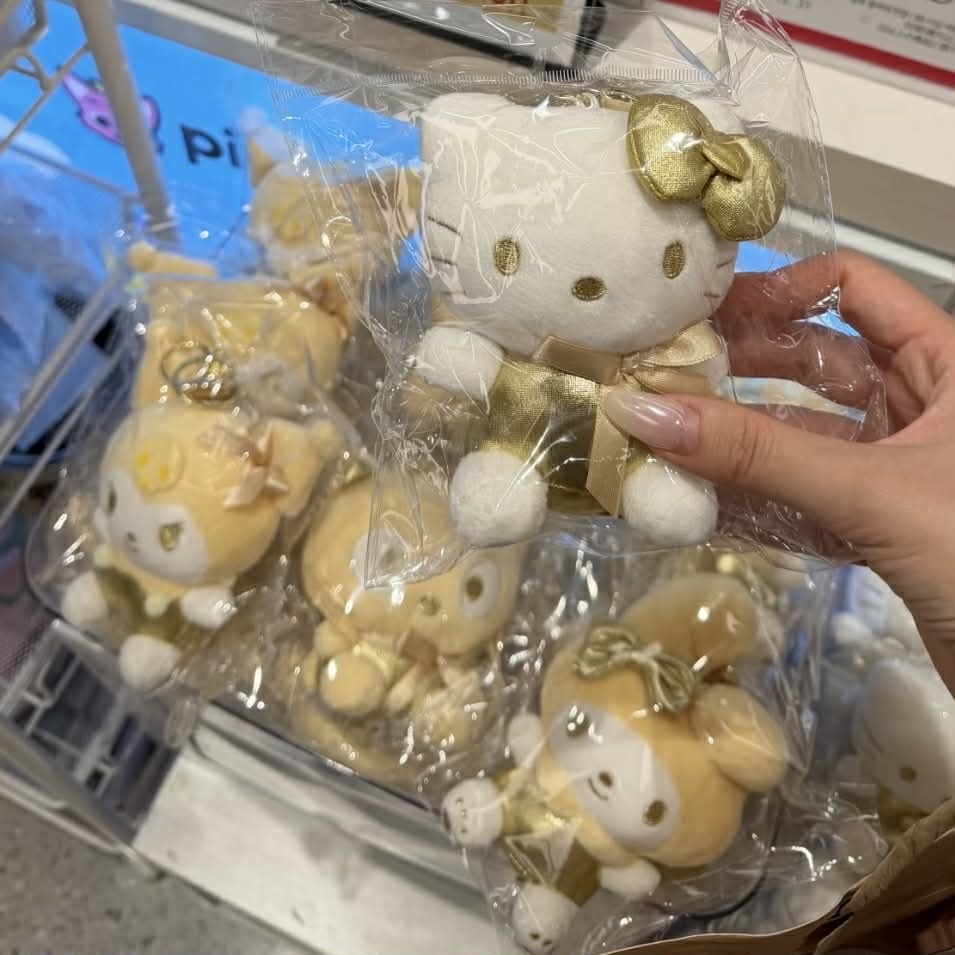 <韓國限定><正版授權>三麗鷗 SANRIO 金色 白色 毛絨 吊飾 掛件 共5款