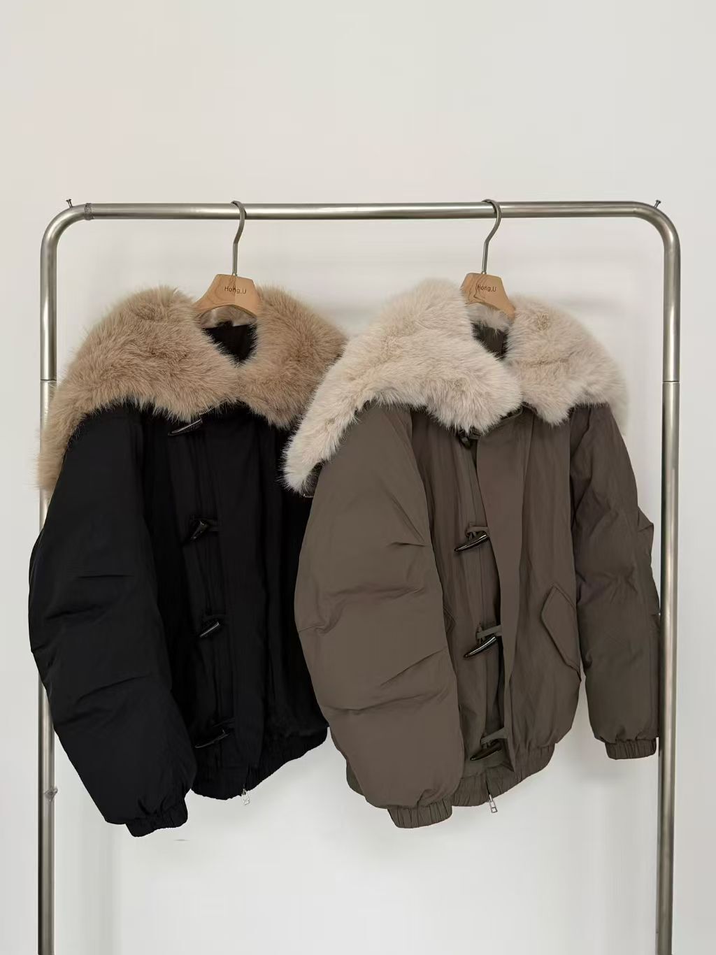 HN5301 柔軟毛毛拉鏈帽羽絨