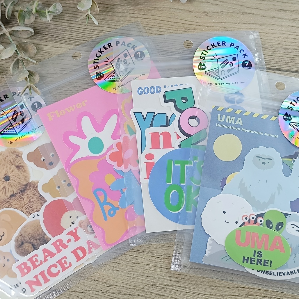 日本Greeting Life．防水PVC貼紙包 共四款 2025新款